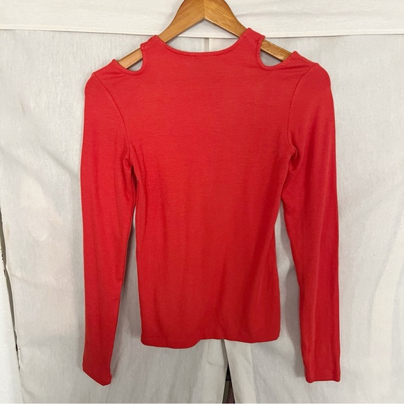 SOLD 🛑 Reiss Laurel Orange Ribbed Cutout Long Sleeve Top NWT - Picture 8 of 11